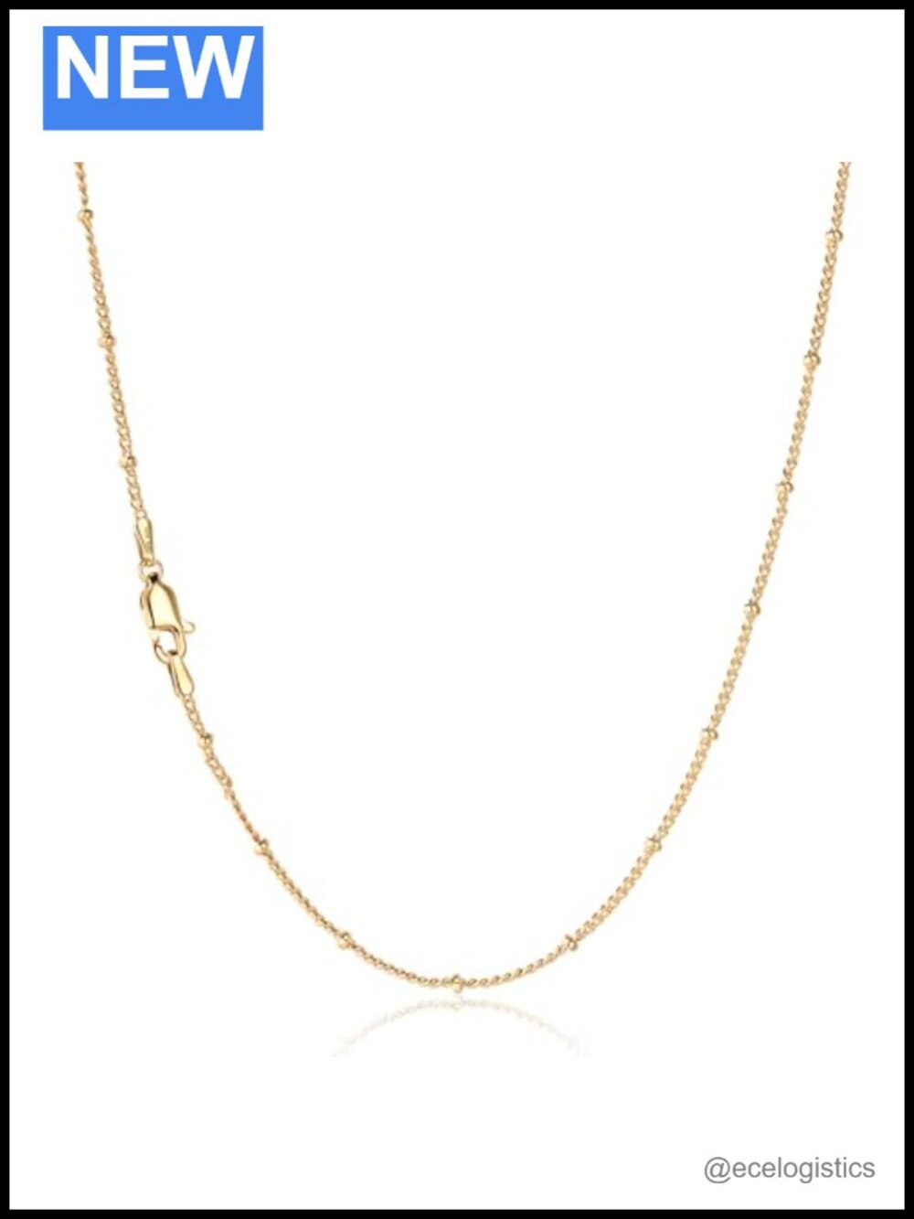 14K Gold Filled 1.5mm Satellite Chain Necklace Women 16in Layering